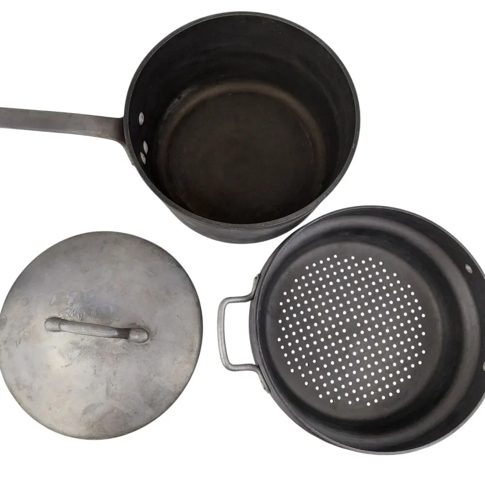 Vtg Magnalite GHC 3 Qt Hard Anodized Aluminum Sauce Pan & Lid W/Steamer USA